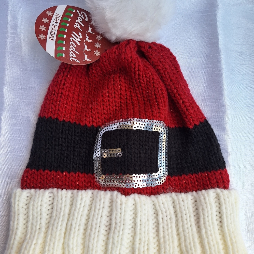 Christmas Hat. Belt Pattern. Multi Color.